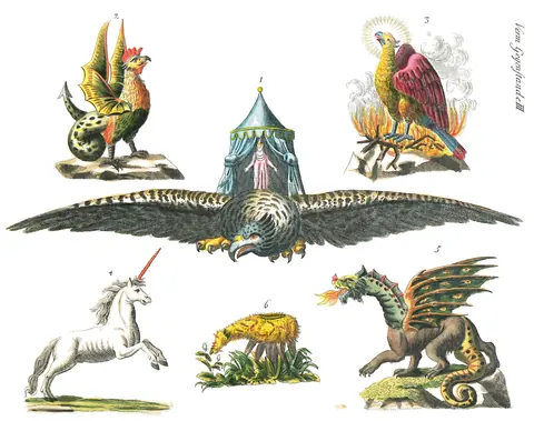 Animales míticos, con un cordero vegetal, 1801